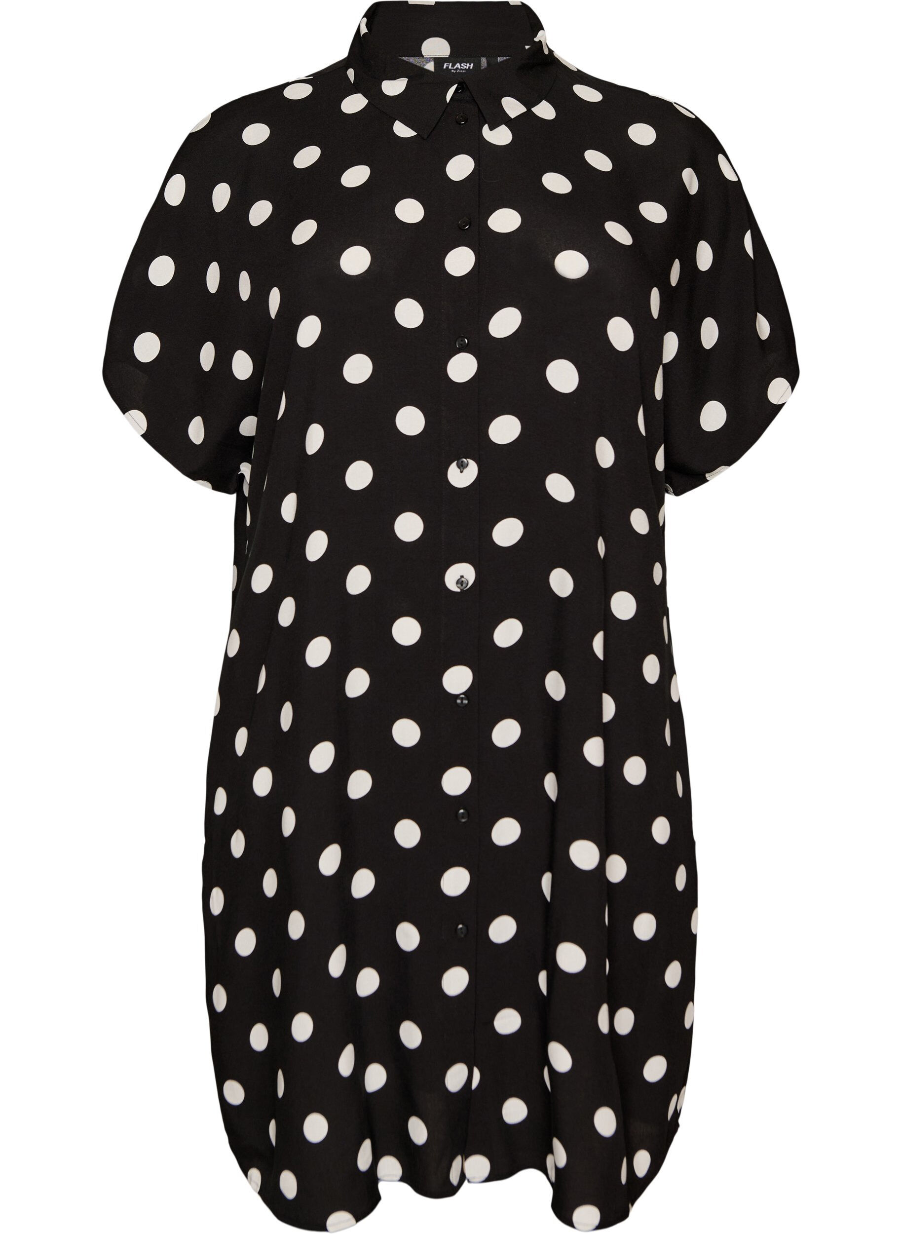 Zizzi V&auml;lj&auml; pitk&auml; paita viskoosista, Vanilja, Packshot image number 0