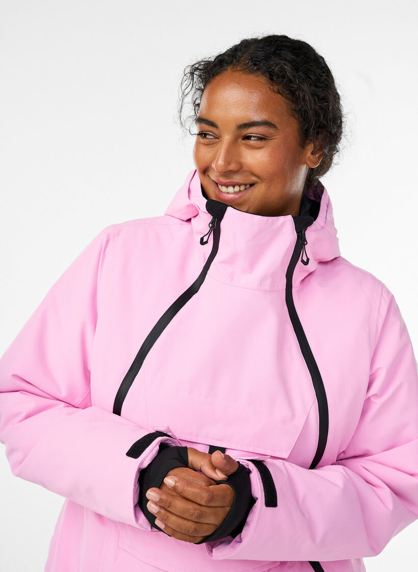 Toiminnallinen hiihtoanorakki hupulla, Vaaleanpunainen, Model image number 3