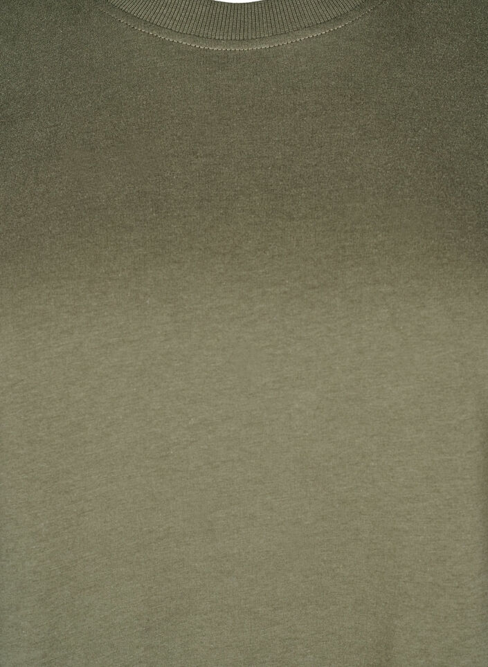 Puuvillainen perus-T-paita, jossa on pyöreä kaula-aukko, Vihreä, Packshot image number 2