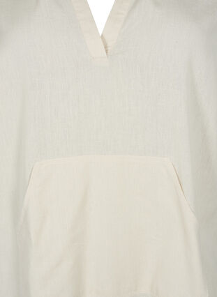 Puuvillan ja pellavan sekoitteesta valmistettu hupullinen mekko, Sandshell, Packshot image number 2
