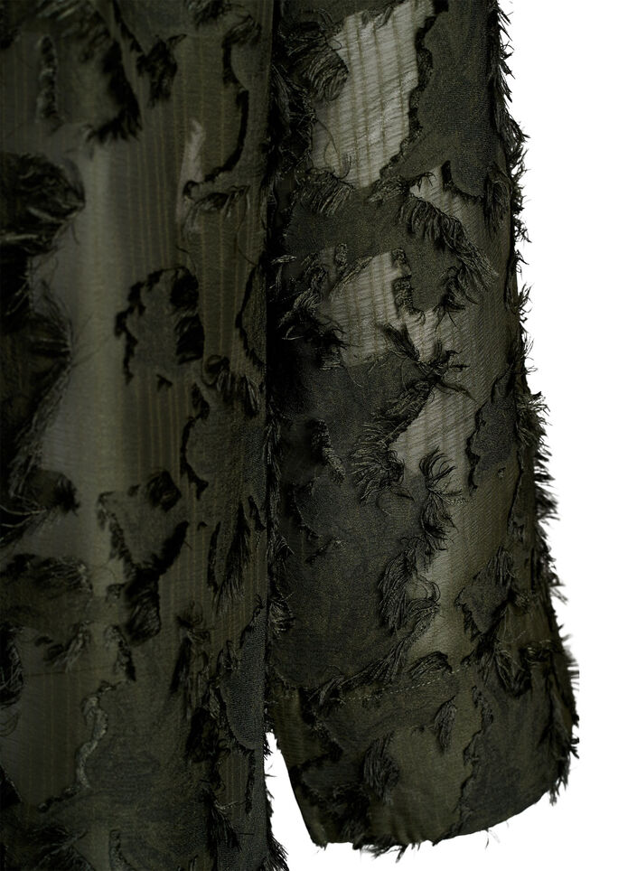 Mekko, jossa on hapsulangat ja tekstuuri, Vihre&auml;, Packshot image number 3