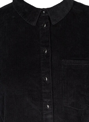 Pitkähihainen paitamekko sametista, Black, Packshot image number 2