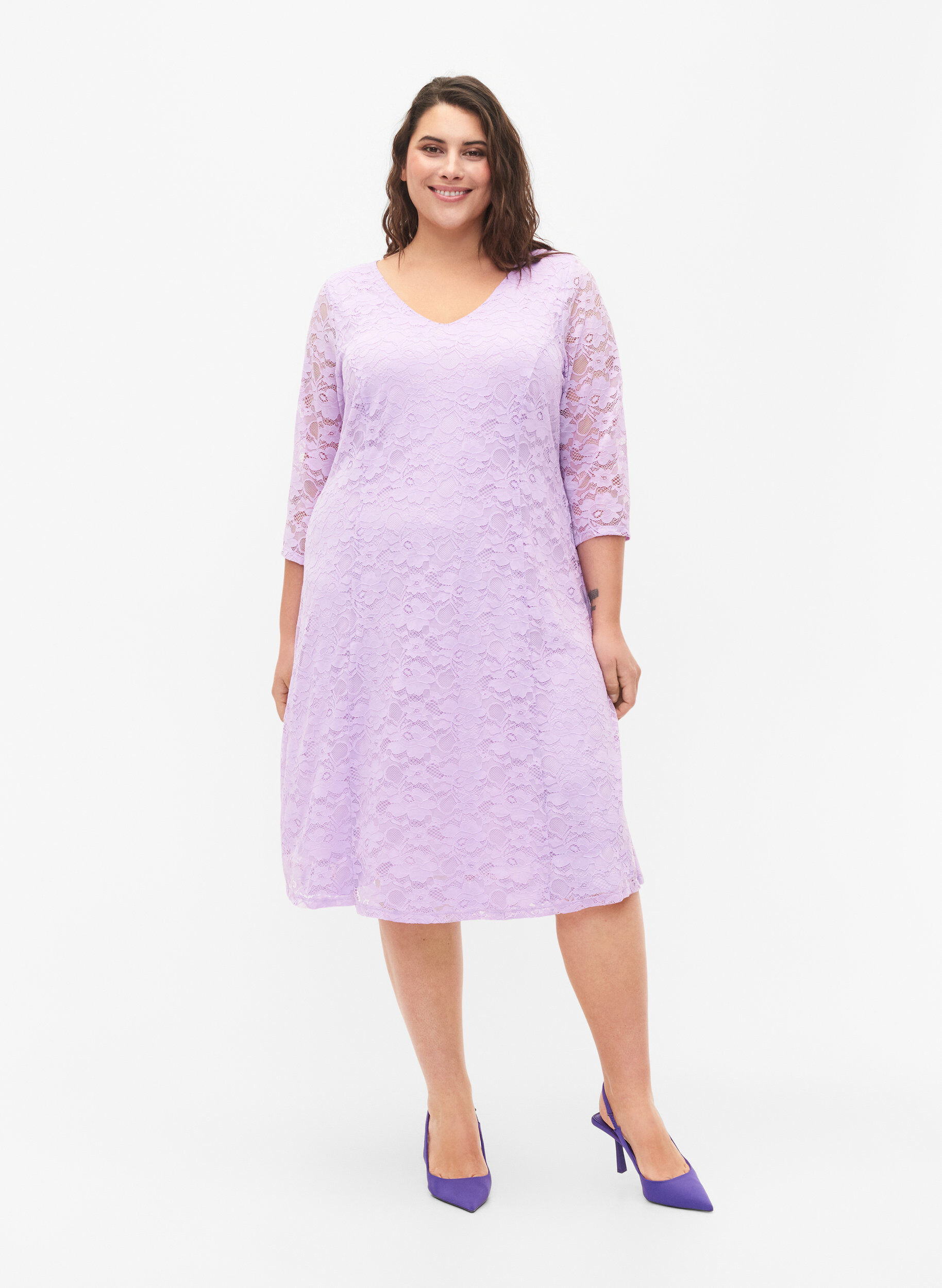 ZizziPitsimekko 3/4-hihoilla, Lavendula, Model image number 2
