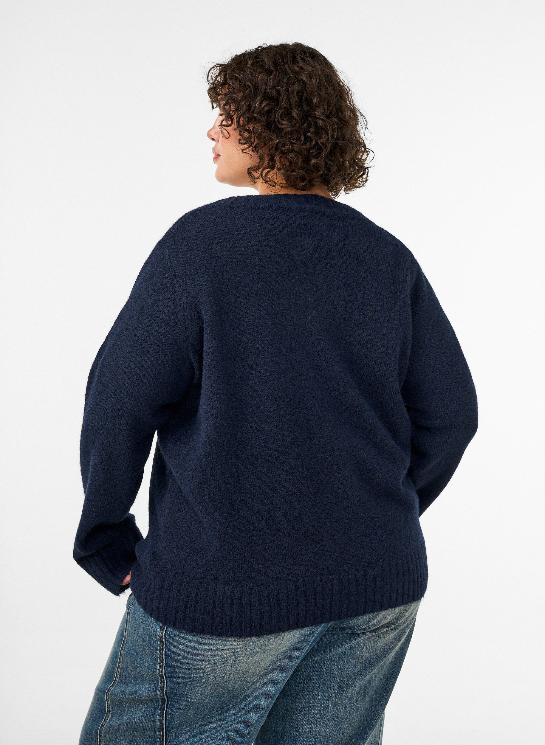 ZizziV-aukkoinen neule, Sininen, Model image number 2
