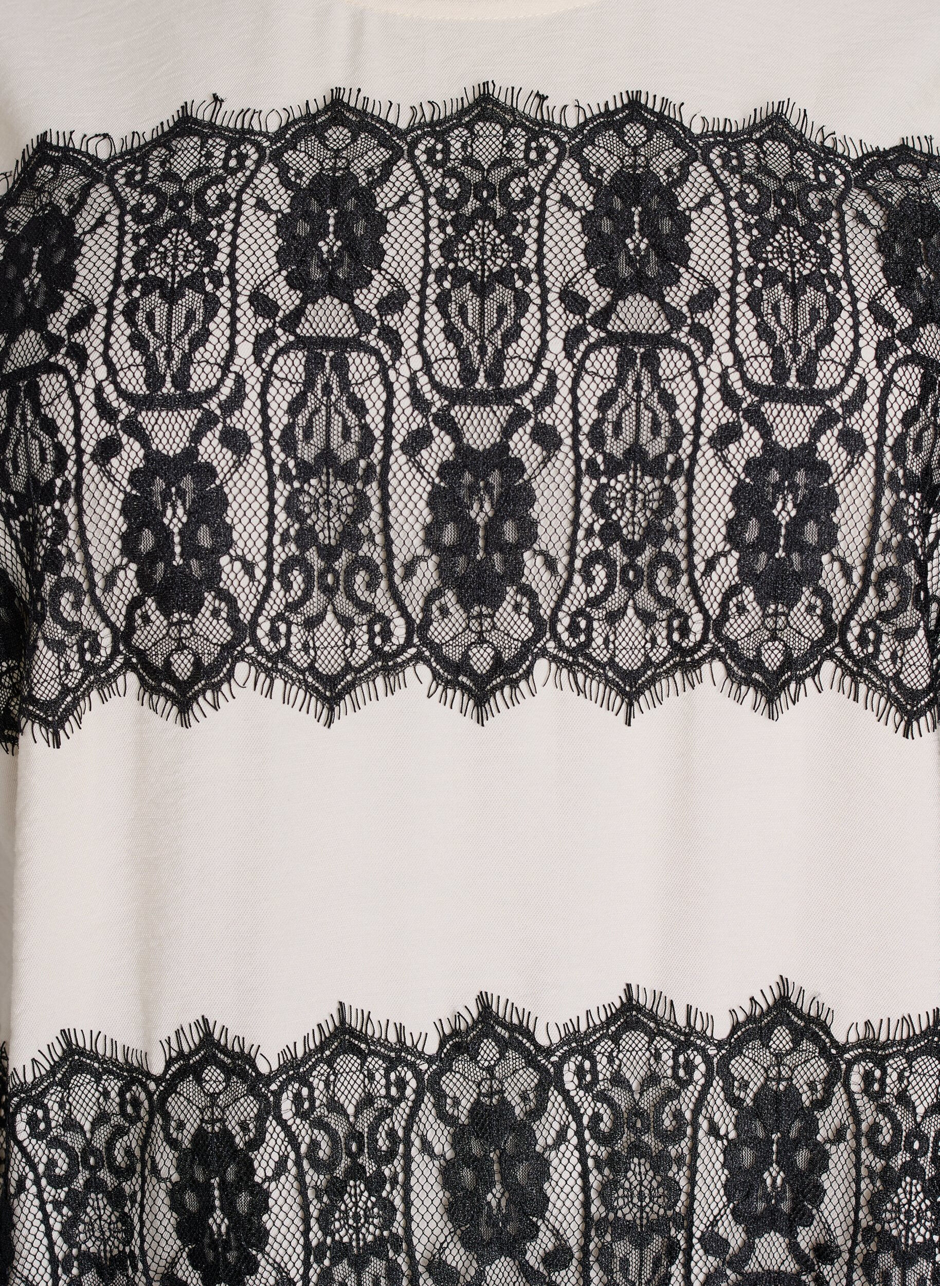 Zizzi Lyhyt mekko kontrastiv&auml;risill&auml; pitsipaneeleilla, Beige, Packshot image number 2