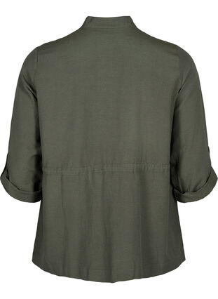 taskullinen paita pellavasekoitetta, Thyme, Packshot image number 1