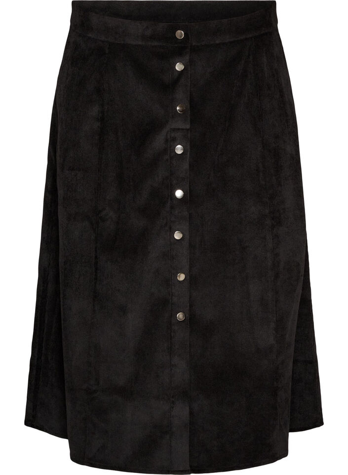 A-linjainen velourhame napeilla, Musta, Packshot image number 0