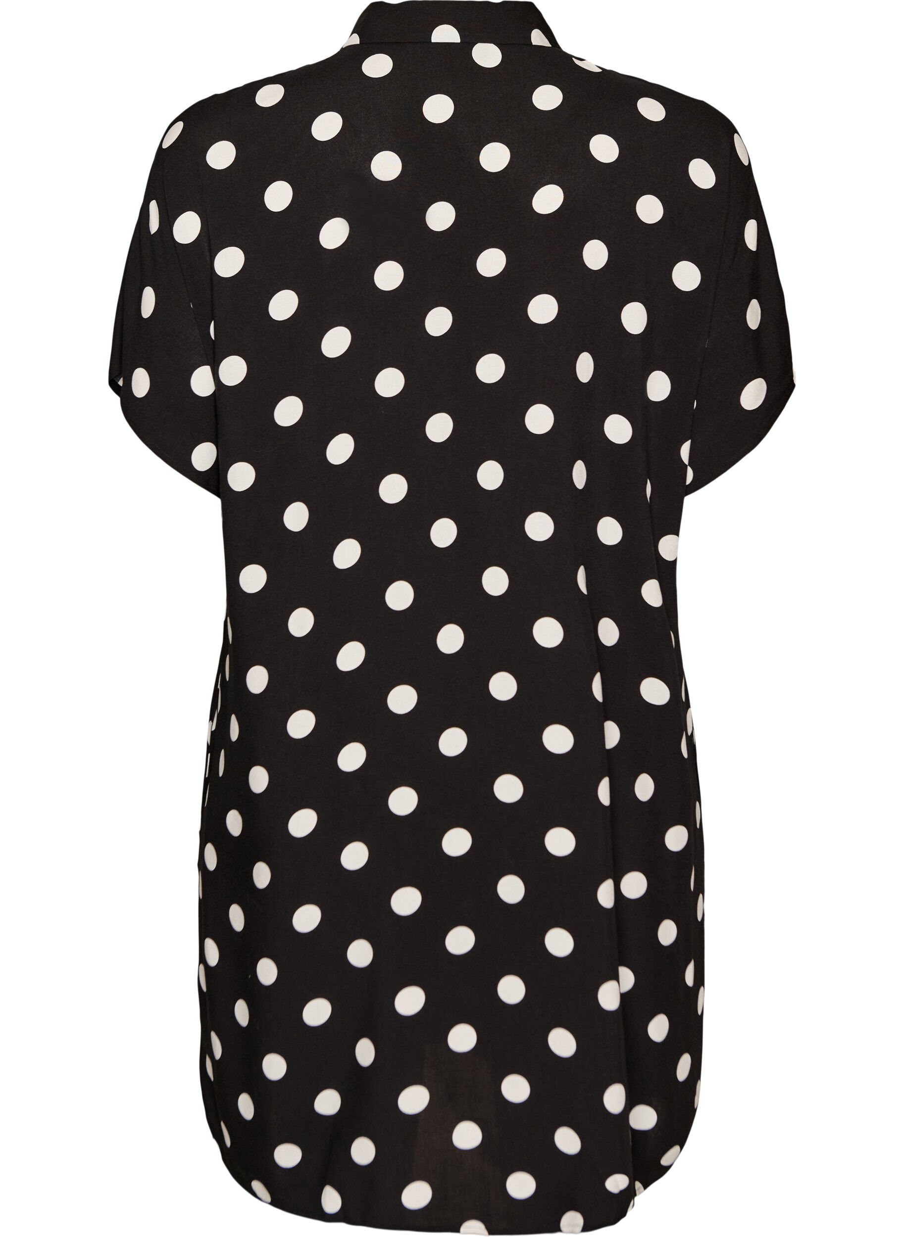 Zizzi V&auml;lj&auml; pitk&auml; paita viskoosista, Vanilja, Packshot image number 1