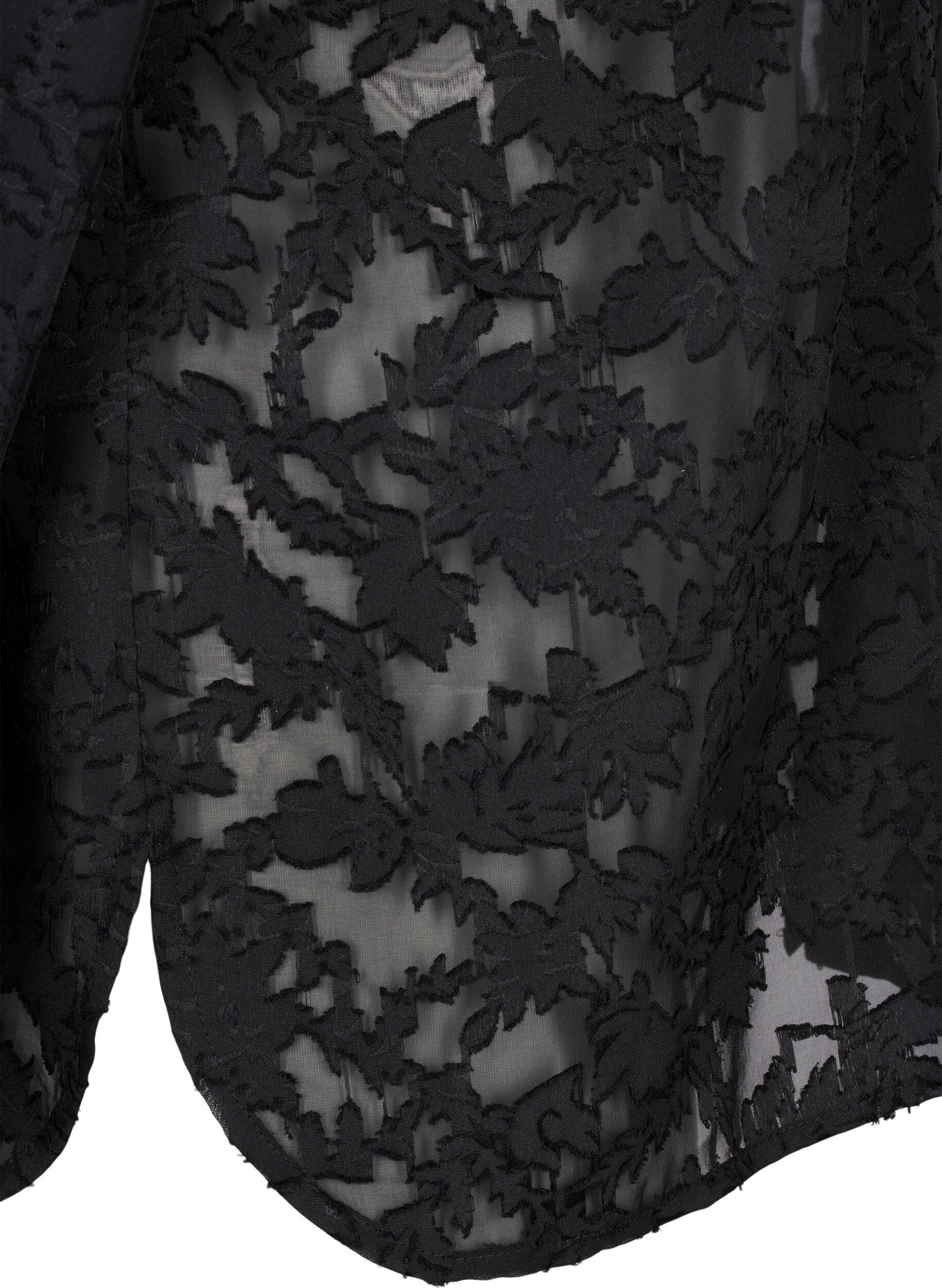 Zizzi Jacquard-paita napeilla, Black, Packshot image number 3