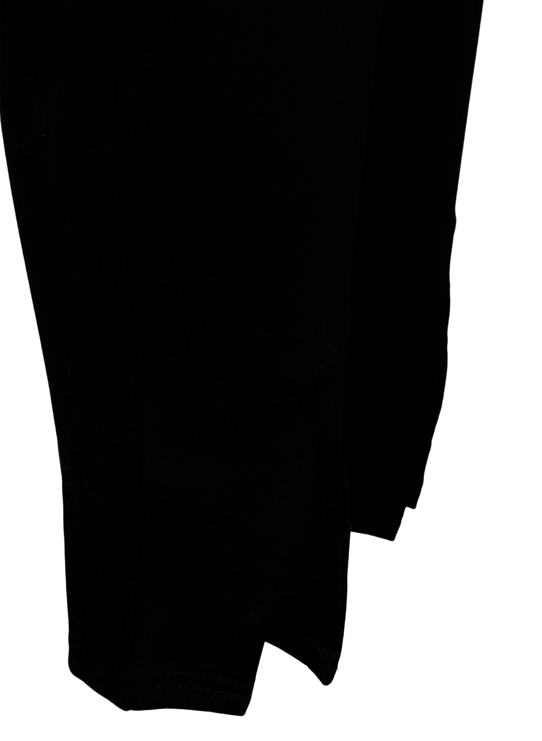 Zizzi Viskoosileggingsit nappiyksityiskohdilla, Musta, Packshot image number 3