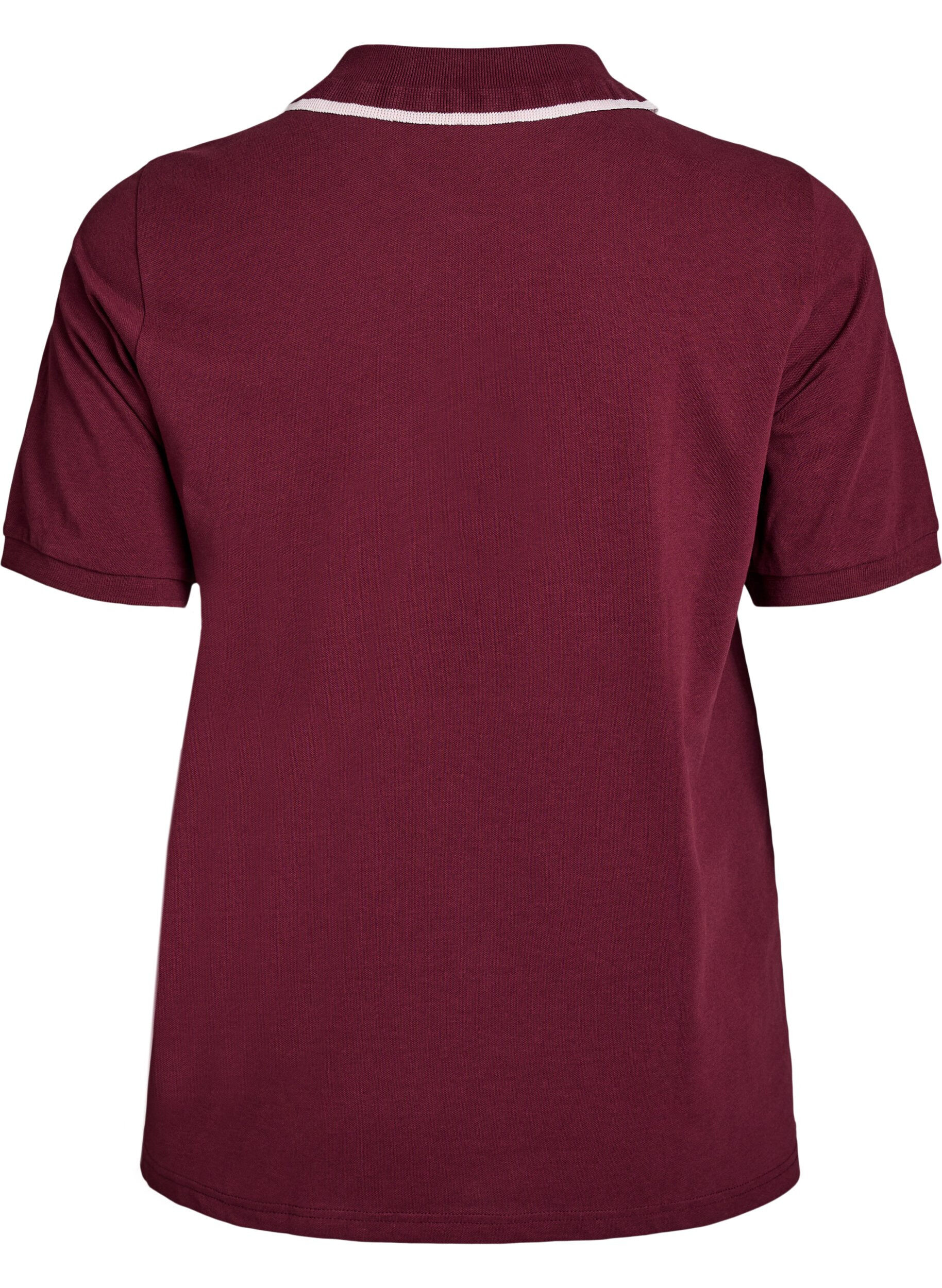 Zizzi Pikeepaita strassikoristenapeilla ja r&ouml;yhel&ouml;yksityiskohdilla, Punainen, Packshot image number 1