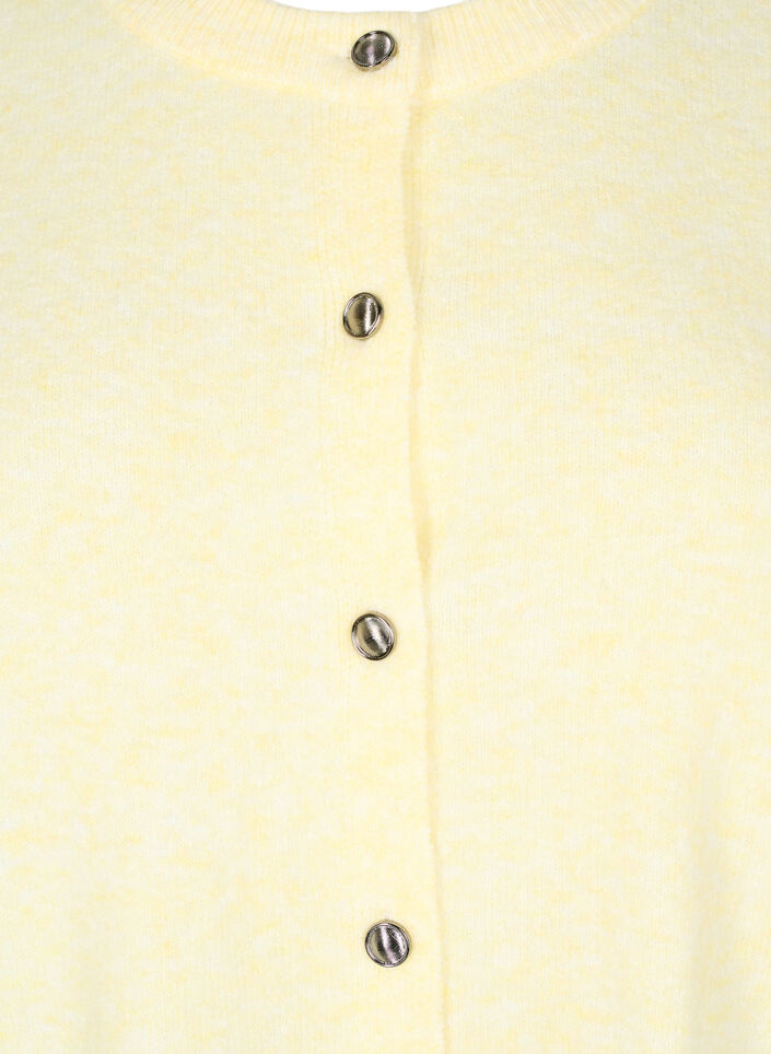 Lyhythihainen neuletakki, Keltainen, Packshot image number 2