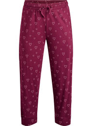 Puuvillapjama -housut korkealla vyötäröllä, Tumma Bordeaux