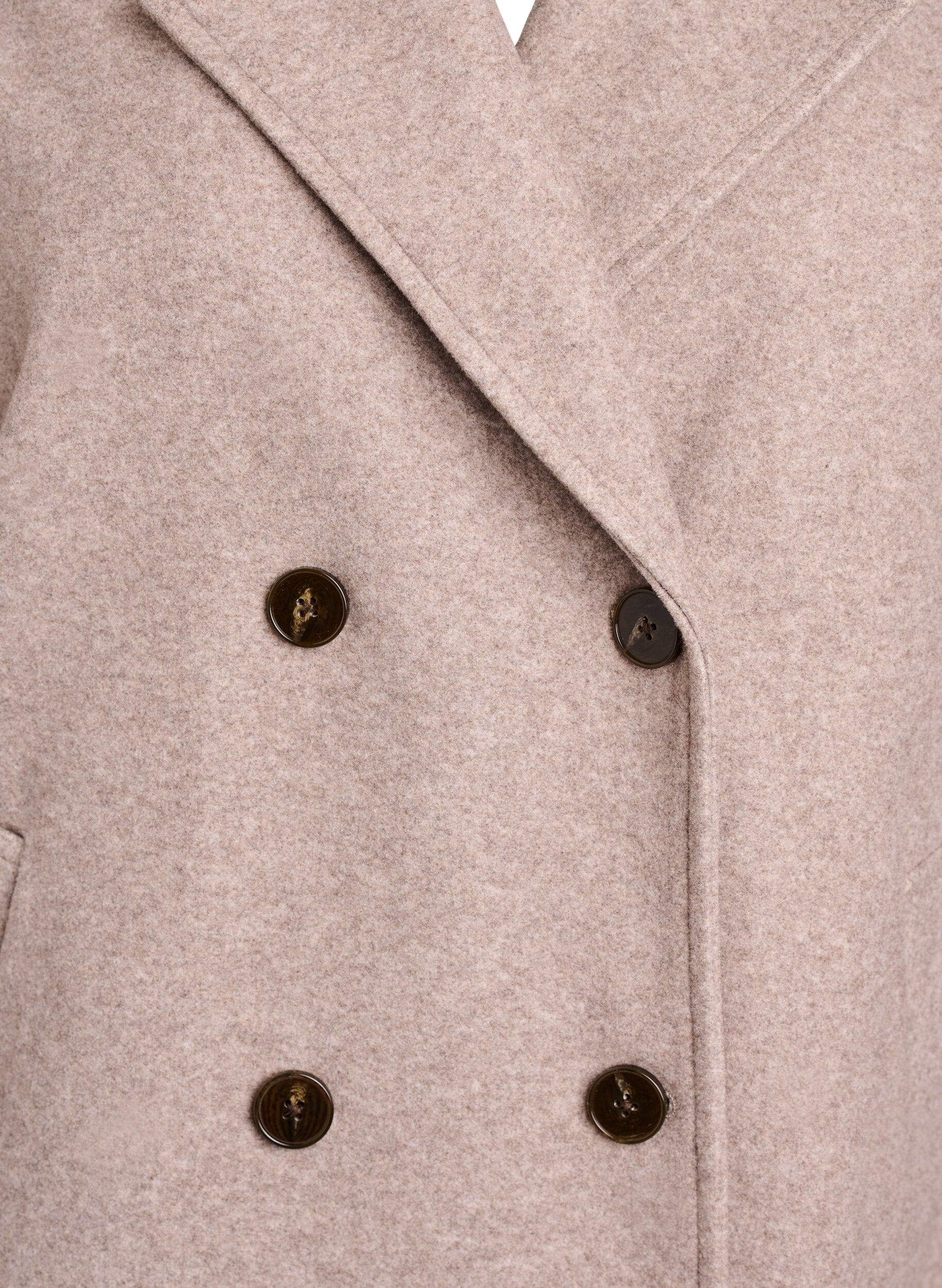 ZizziLyhyt takki kaksoisnapituksella, Beige, Packshot image number 2