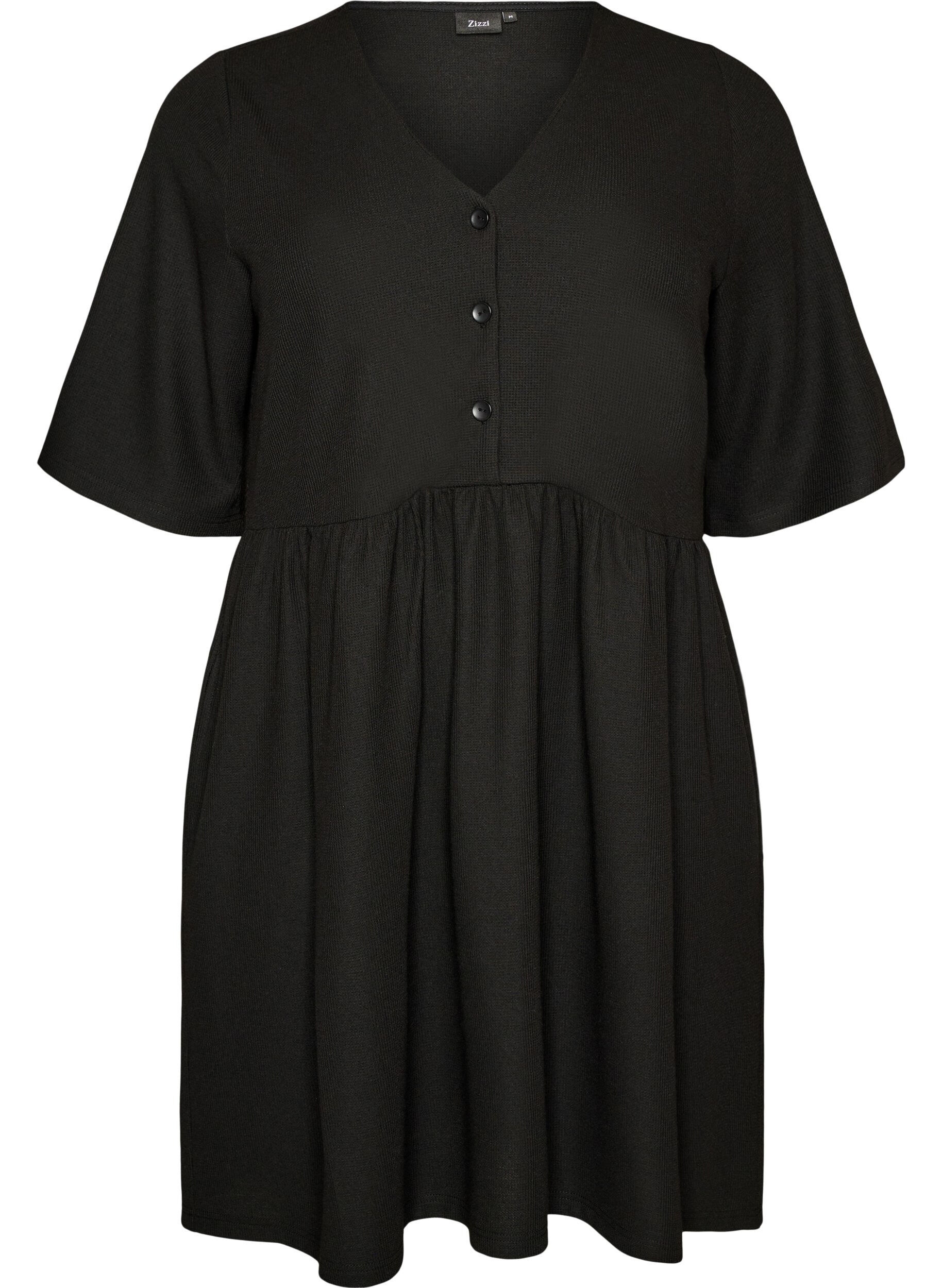 ZizziMekko ribbineuloksella ja empire-leikkauksella, Musta, Packshot image number 0