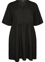 Mekko ribbineuloksella ja empire-leikkauksella, Musta