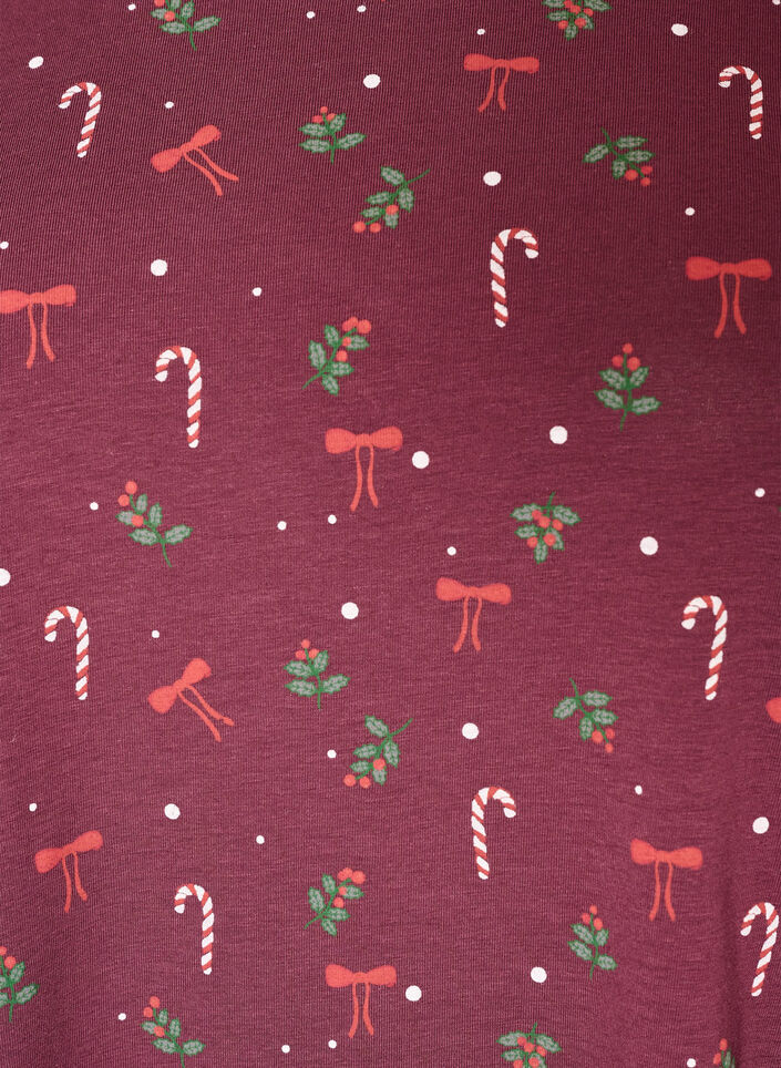 Y&ouml;paita printill&auml;, Tumma Bordeaux, Packshot image number 2