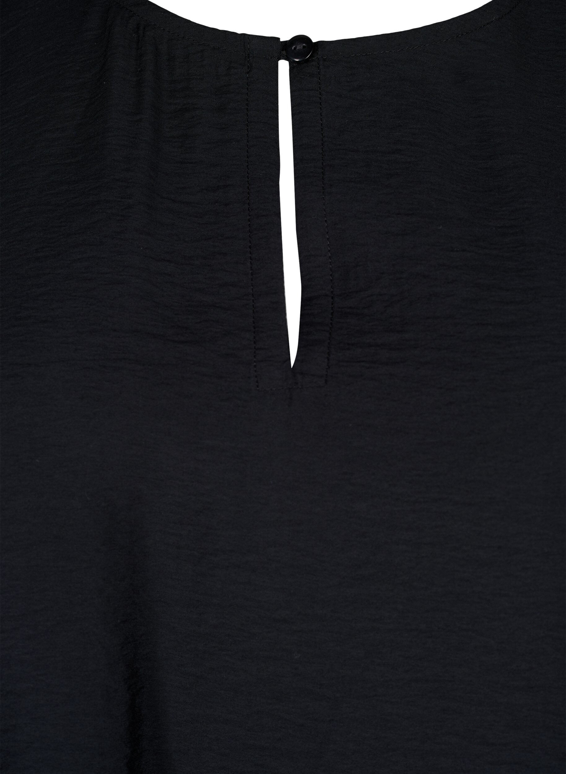 Zizzi Lyhythihainen viskoosipusero, Black, Packshot image number 2