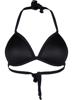 Yksivärinen kolmionmuotoinen bikiniyläosa, Black, Packshot image number 1