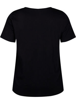 Kuvioitu puuvillainen T-paita, Black w. Face Foil, Packshot image number 1