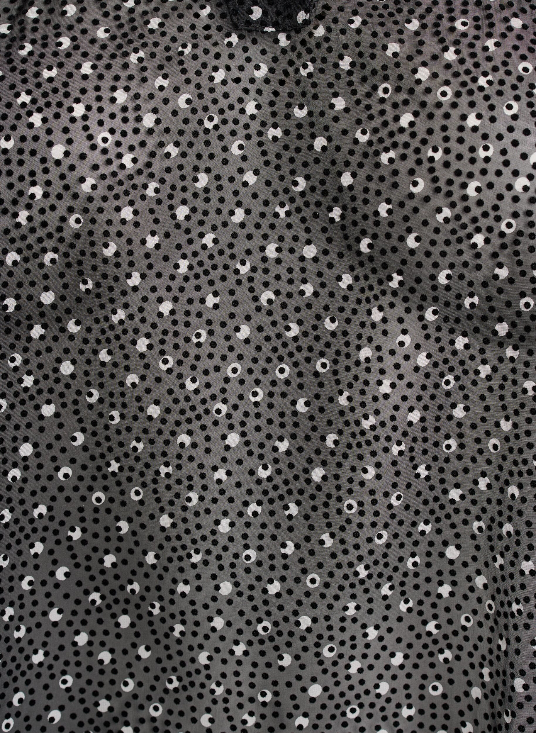 Zizzi Sifonkinen tunika samettipilkku&shy;kuviolla, Musta, Packshot image number 2