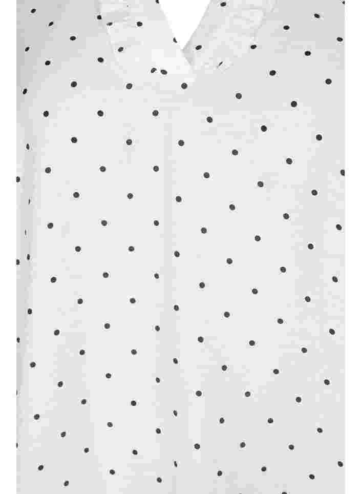 Pilkullinen viskoosipusero 3/4-hihoilla, White Dot, Packshot image number 2