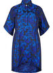 Lyhyt jacquard-mekko 3/4-hihoilla, Black Blue, Packshot image number 0