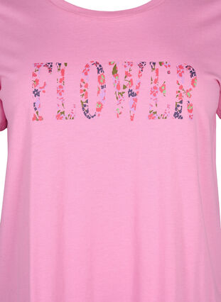 Puuvillainen T-paita tekstipainatuksella, Rosebloom w. Flower, Packshot image number 2