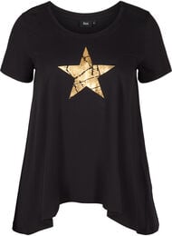Lyhythihainen a-mallinen t-paita puuvillasta, Black STAR