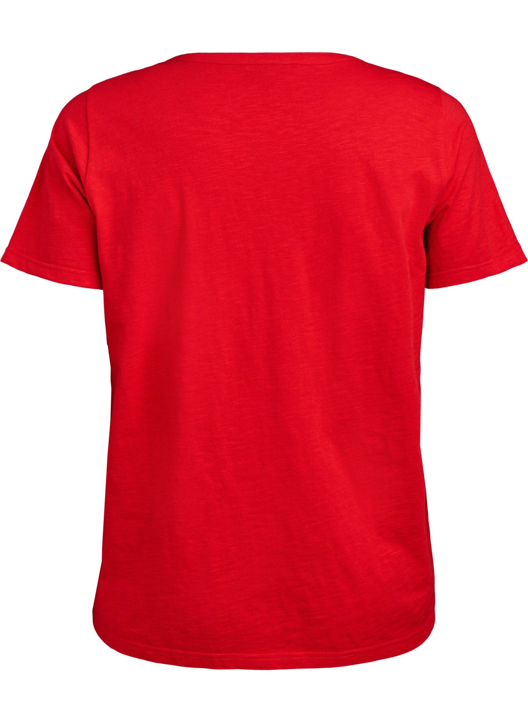 ZizziT-paita nappiyksityiskohdalla, Punainen, Packshot image number 1