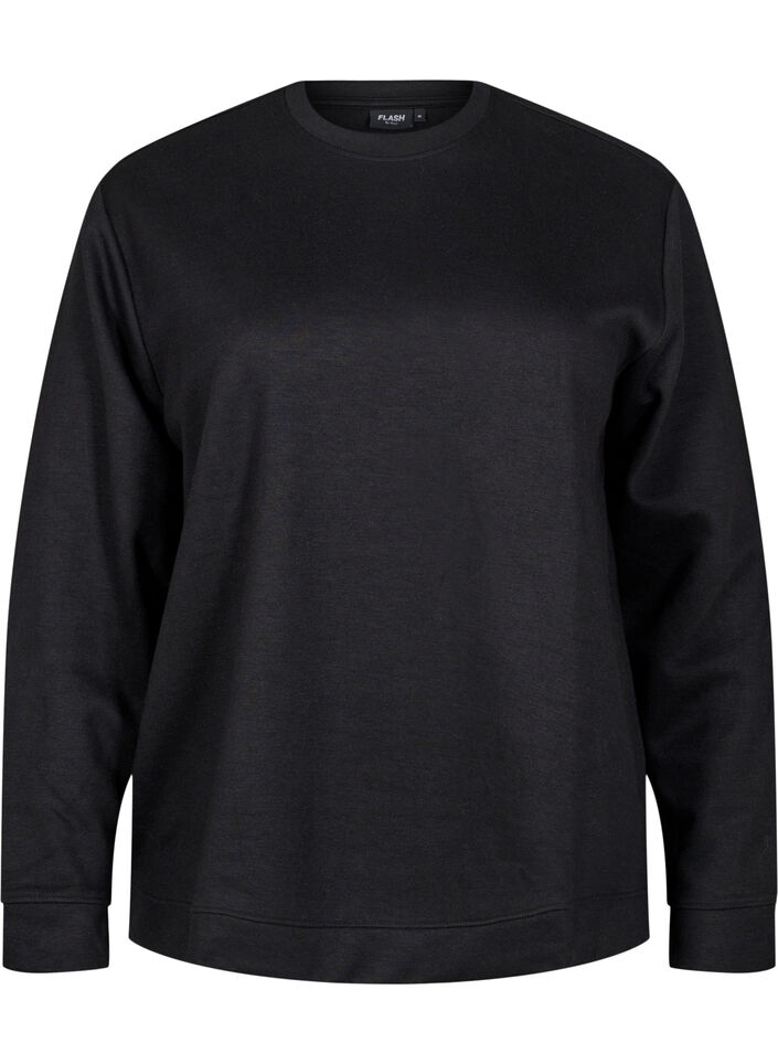 Collegepaita py&ouml;re&auml;ll&auml; p&auml;&auml;ntiell&auml;, Musta, Packshot image number 0
