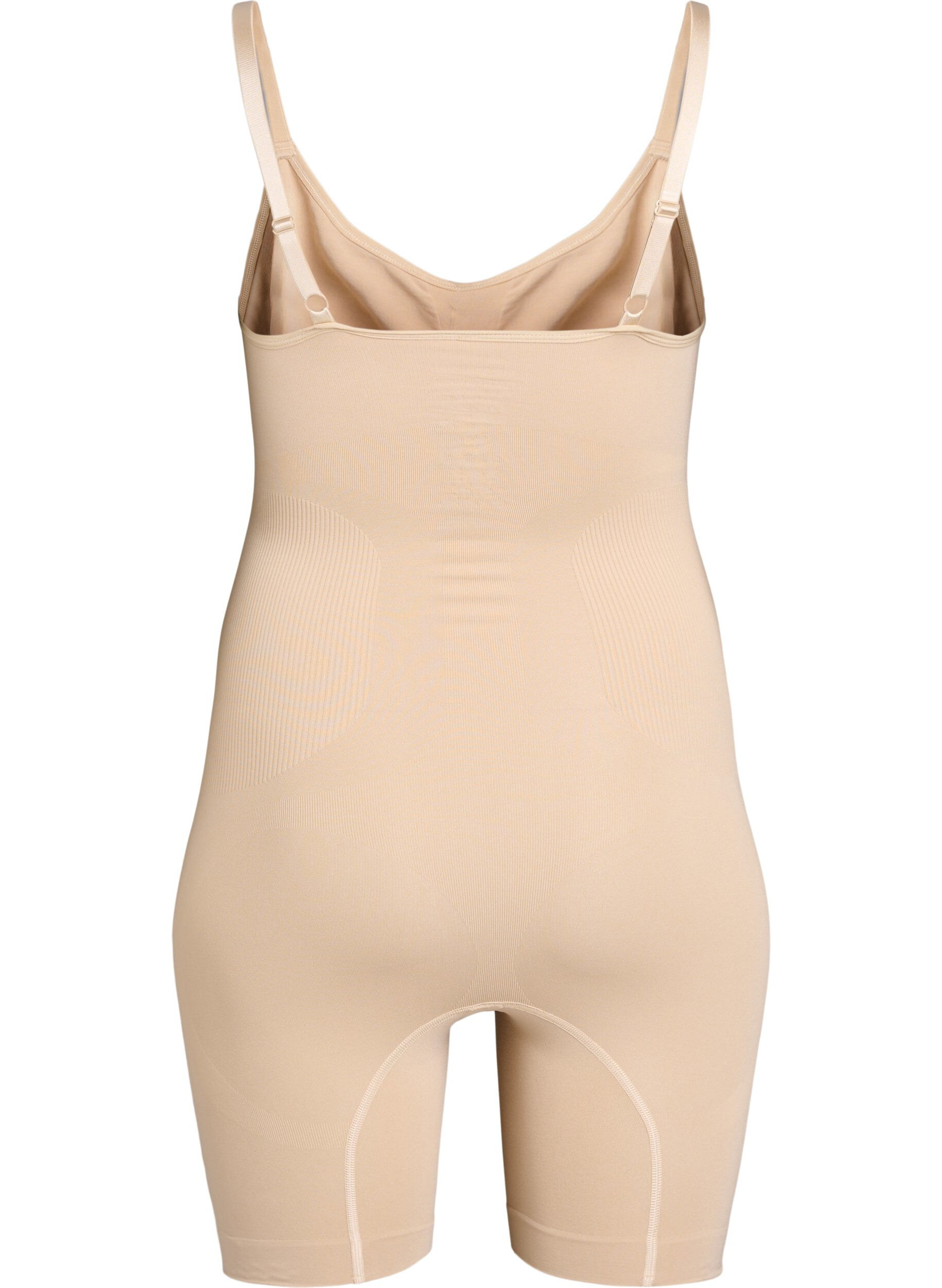 Zizzi Shapewear-bodysuit avattavalla alaosalla, Beige, Packshot image number 1