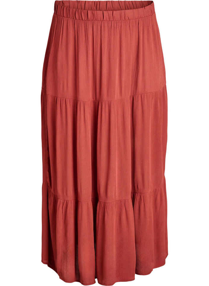 Pitk&auml; hame joustavalla vy&ouml;t&auml;r&ouml;ll&auml;, Punainen, Packshot image number 0