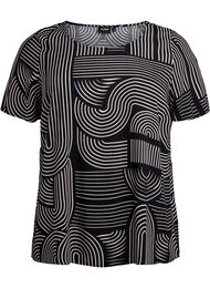 FLASH – Lyhythihainen viskoosipusero printillä, Musta