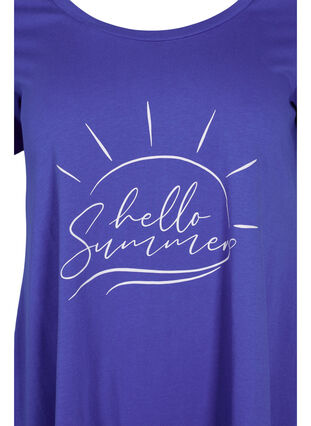 Lyhythihainen puuvillainen t-paita a-mallissa , Dazzling Blue HELLO , Packshot image number 2