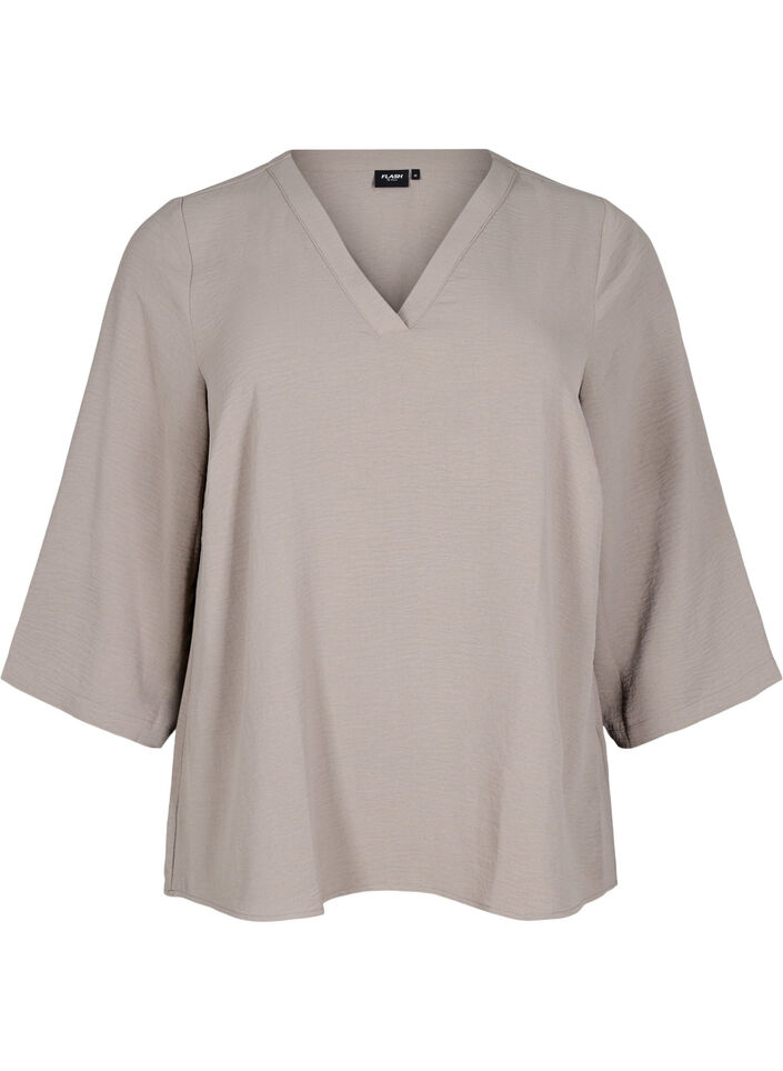 Pusero 3/4-hihoilla, Beige, Packshot image number 0