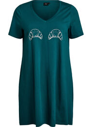 Luomupuuvillainen y&ouml;paita V-p&auml;&auml;ntiell&auml;, Vihre&auml;