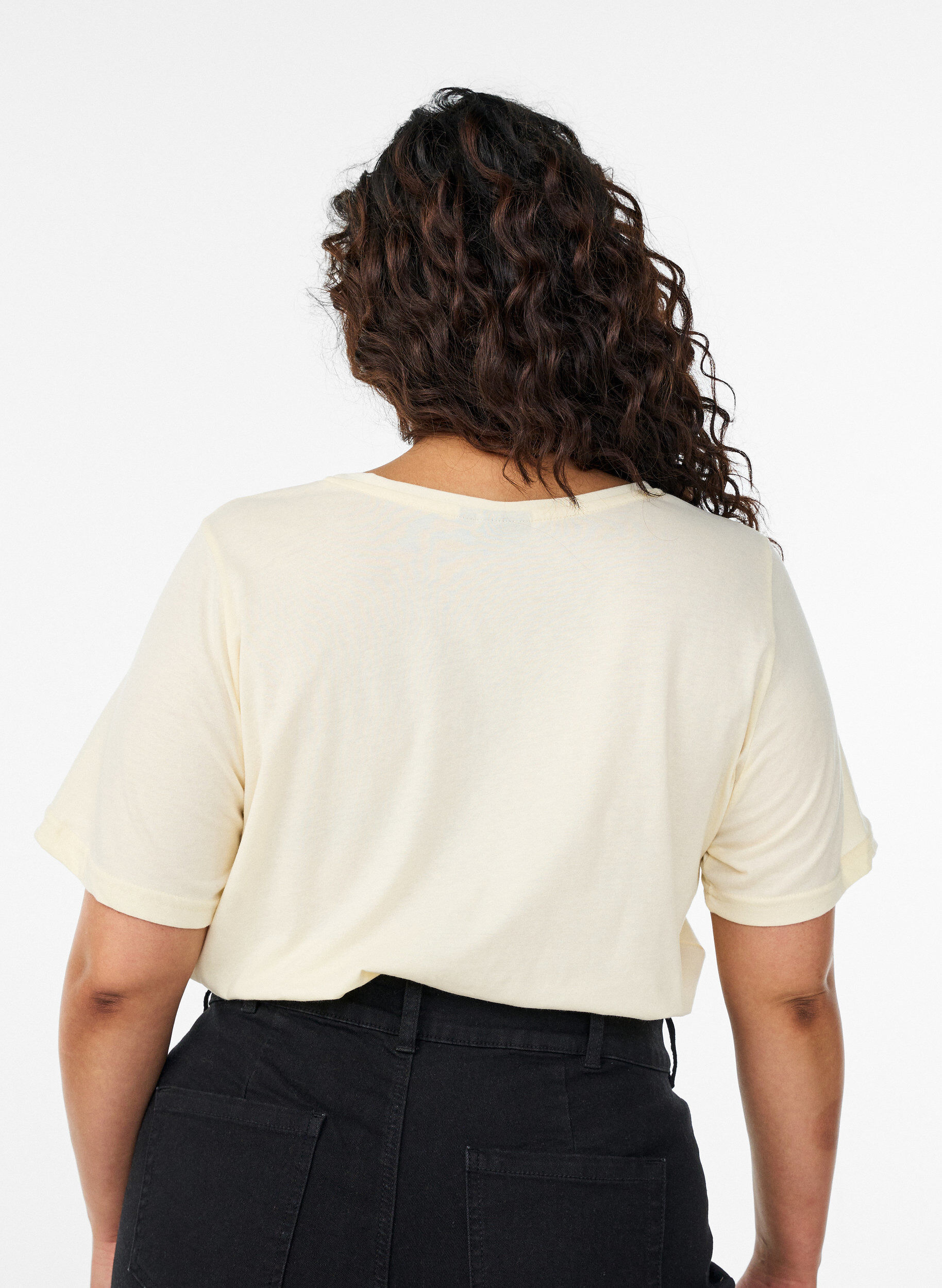 ZizziT-paita printill&auml;, Keltainen, Model image number 2