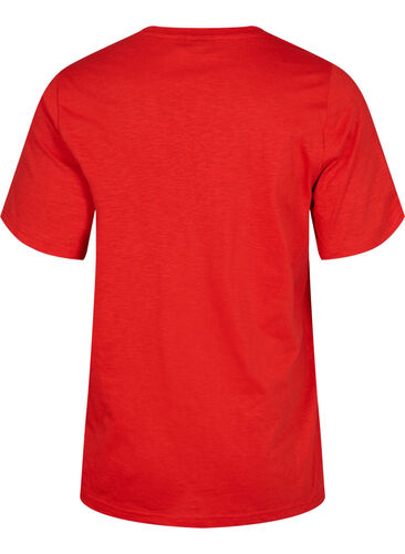 Lyhythihainen perus t-paita v-pääntiellä, Flame Scarlet, Packshot image number 1