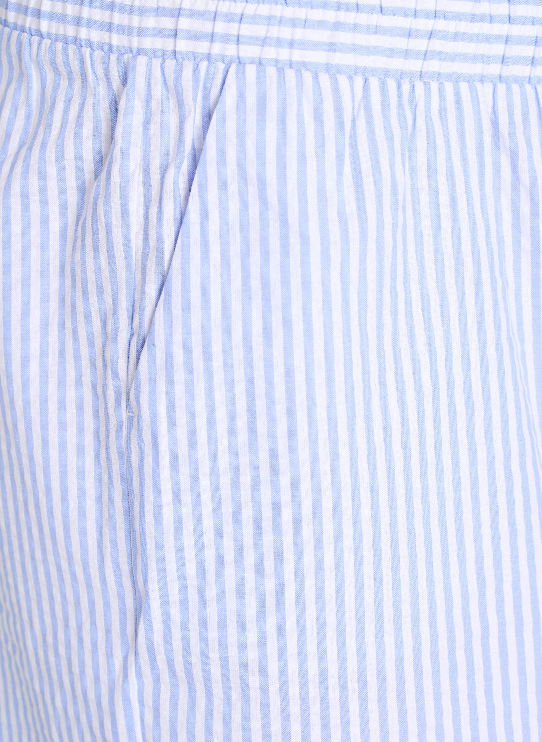 Zizzi FLASH &ndash; Raidalliset shortsit korkealla vy&ouml;t&auml;r&ouml;ll&auml;, Sininen, Packshot image number 2