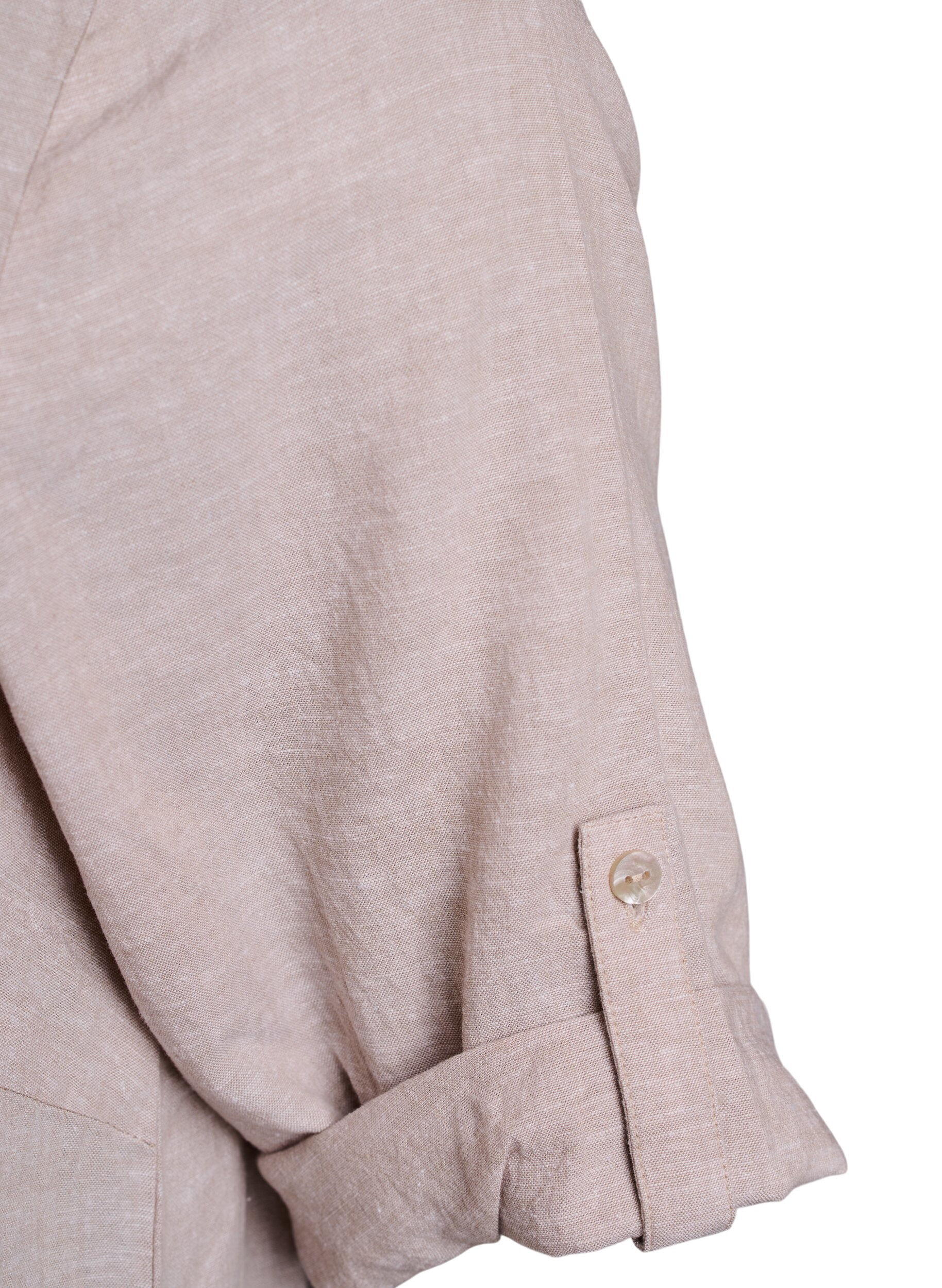 ZizziA-mallinen tunika pellavaa ja viskoosia, Beige, Packshot image number 3
