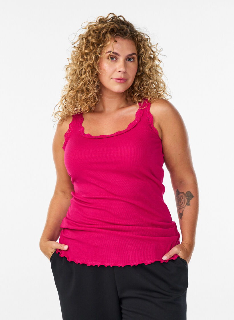 Toppi pitsireunalla, Vaaleanpunainen, Model image number 0