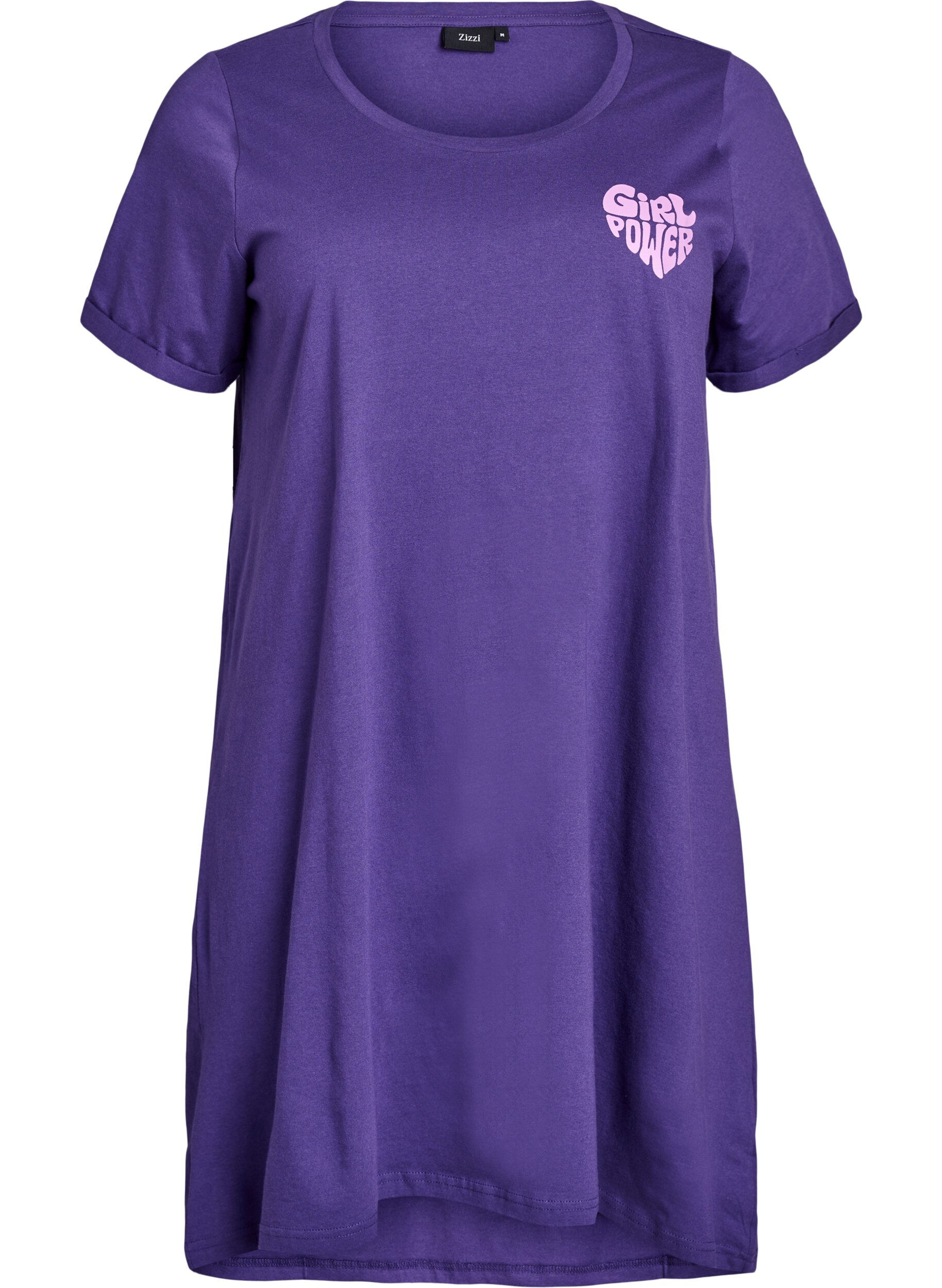 ZizziLyhythihainen y&ouml;paita luomupuuvillaa, Violetti, Packshot image number 0