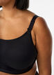 Korkeatuettu urheilurintaliivi kaaritukien ja topattujen olkaimien kanssa, Musta, Model image number 3