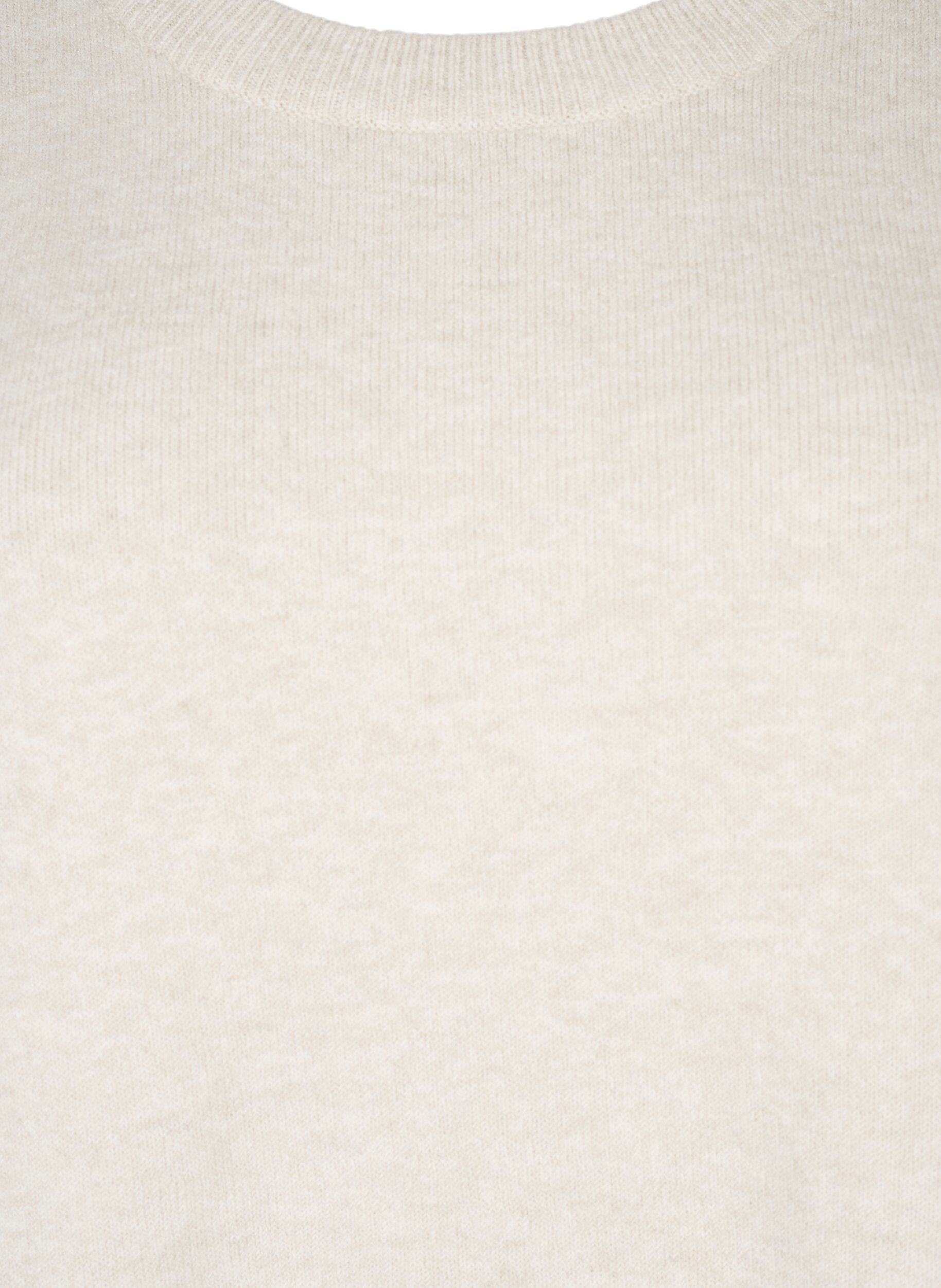 Zizzi Pitk&auml;hihainen pusero py&ouml;re&auml;ll&auml; kaula-aukolla	, Pumice Stone Mel., Packshot image number 2