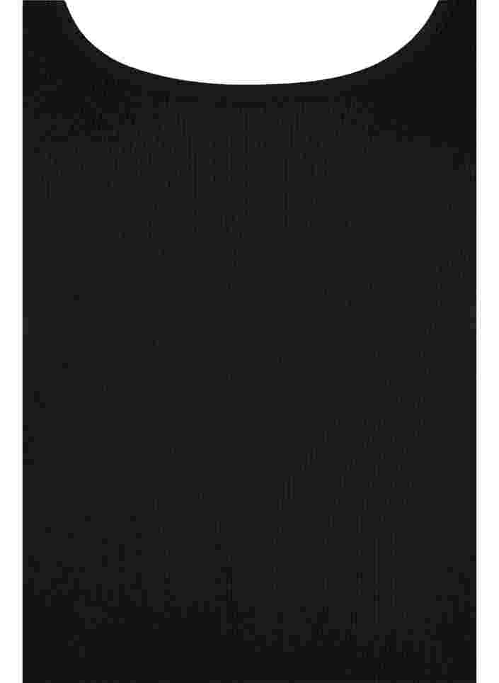 2 kpl pakkaus ribattuja toppeja, Black/Black, Packshot image number 2