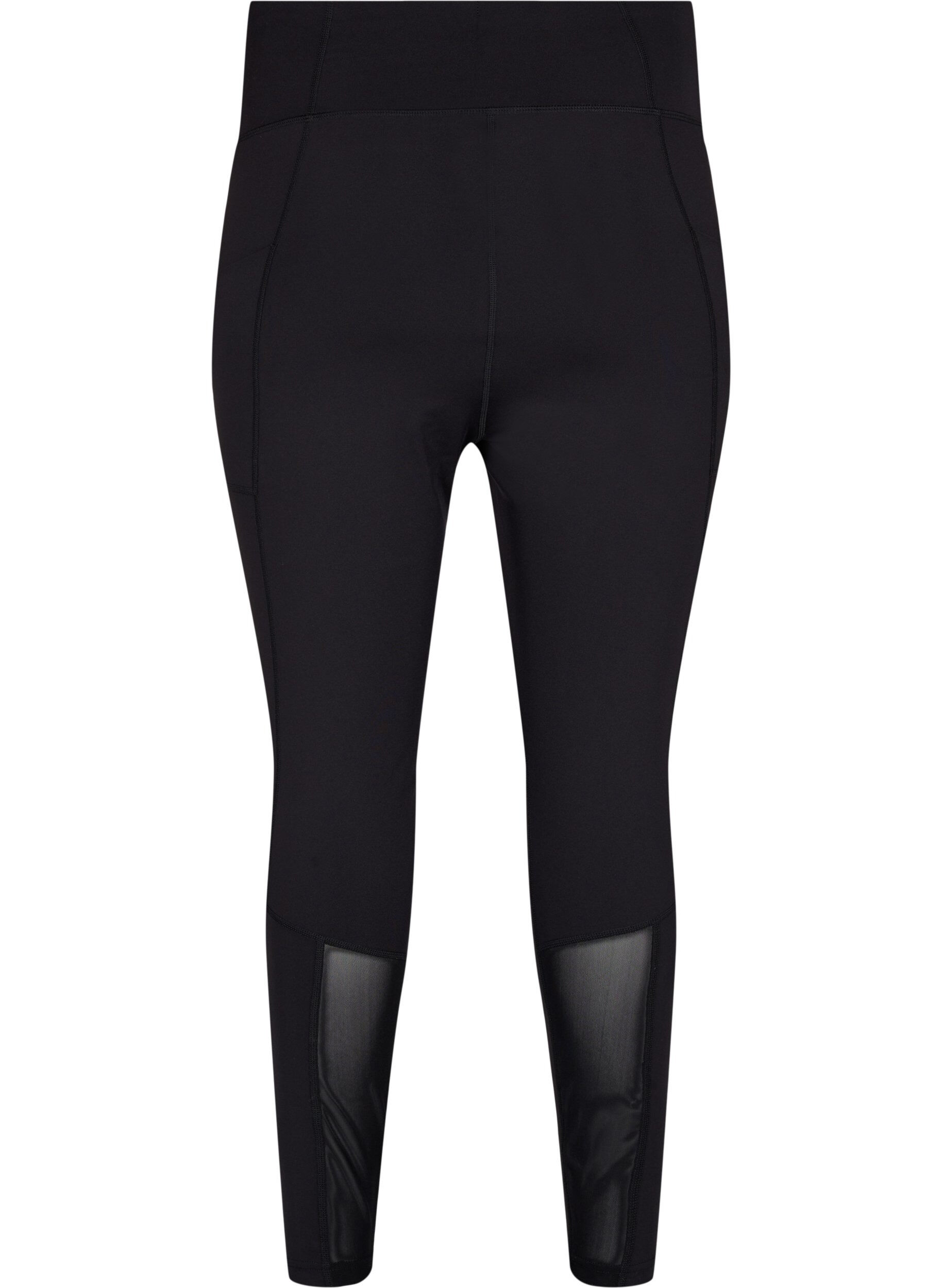 Zizzi CORE, POCKET TIGHTS -Treenitrikoot mesh-kankaalla ja taskulla, Black, Packshot image number 1