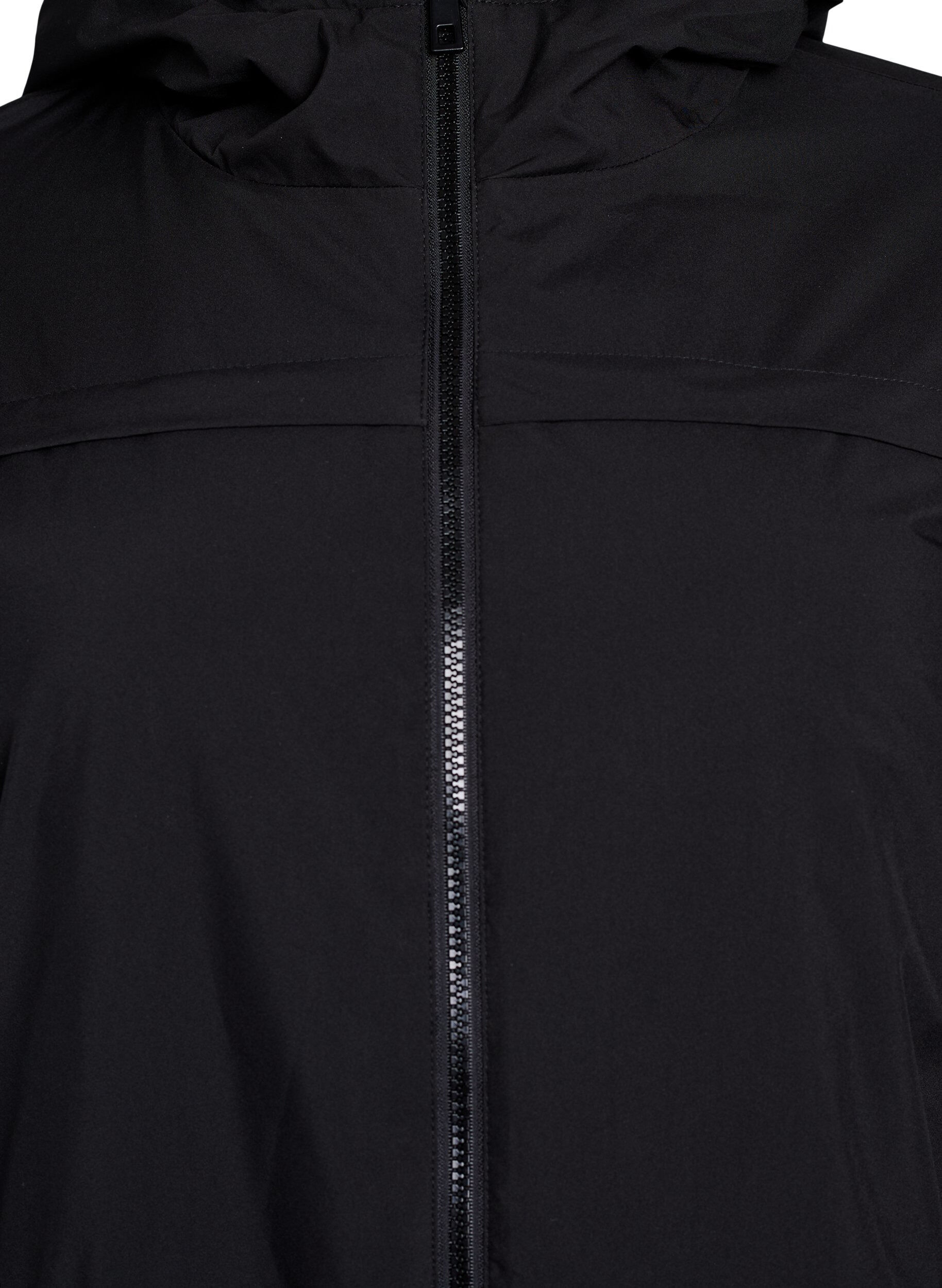 ZizziKevyt topattu parka hupulla, Musta, Packshot image number 2