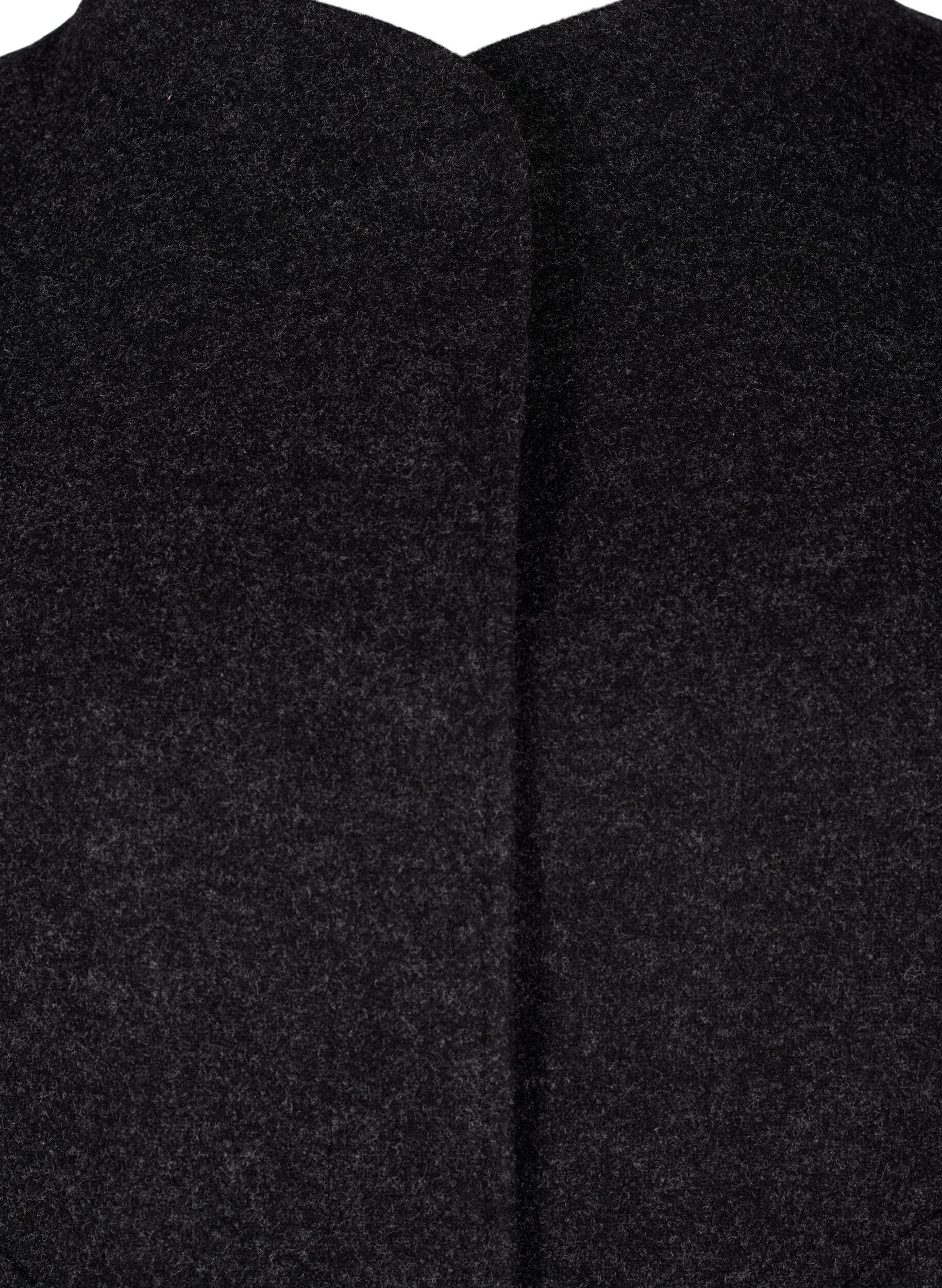 Zizzi Bombertakki taskuilla villaa j&auml;ljittelev&auml;&auml; kangasta, Dark Grey Melange, Packshot image number 2