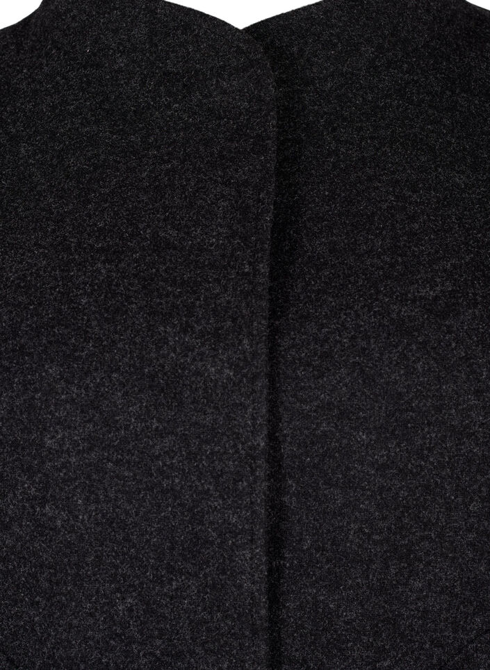 Bombertakki taskuilla villaa jäljittelevää kangasta, Dark Grey Melange, Packshot image number 2